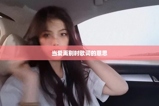 当爱离别时歌词的意思
