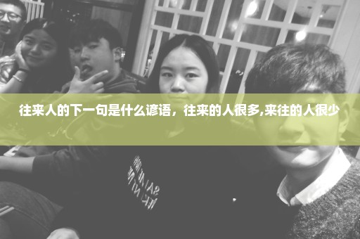 往来人的下一句是什么谚语，往来的人很多,来往的人很少 
