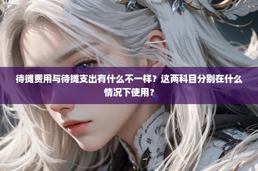 待摊费用与待摊支出有什么不一样？这两科目分别在什么情况下使用？