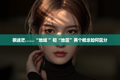很迷茫……“地域 ”和“地区”两个概念如何区分