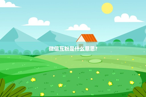 微信互粉是什么意思?