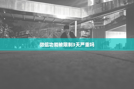 微信功能被限制3天严重吗