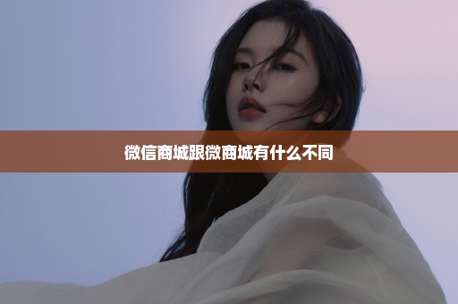 微信商城跟微商城有什么不同