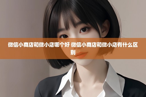 微信小商店和微小店哪个好 微信小商店和微小店有什么区别
