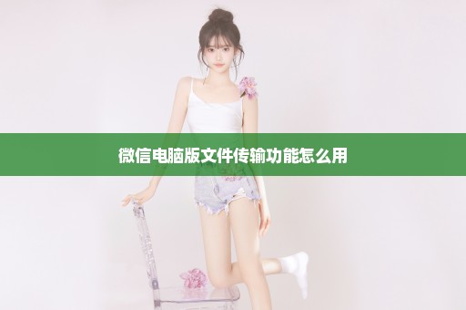 微信电脑版文件传输功能怎么用
