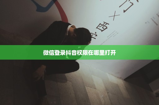 微信登录抖音权限在哪里打开