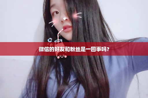 微信的好友和粉丝是一回事吗？