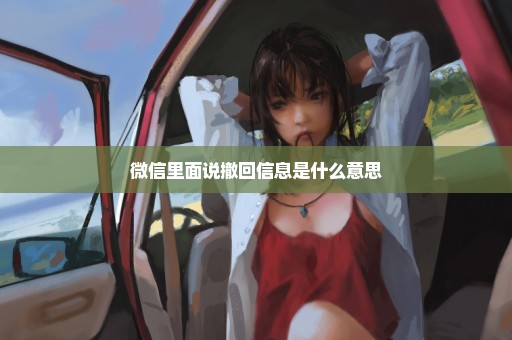 微信里面说撤回信息是什么意思