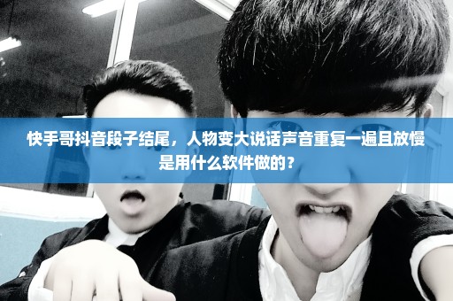 快手哥抖音段子结尾，人物变大说话声音重复一遍且放慢是用什么软件做的？