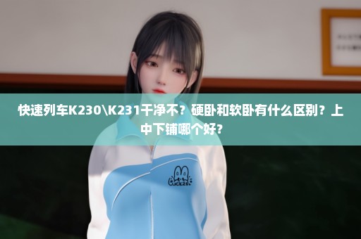快速列车K230\K231干净不？硬卧和软卧有什么区别？上中下铺哪个好？