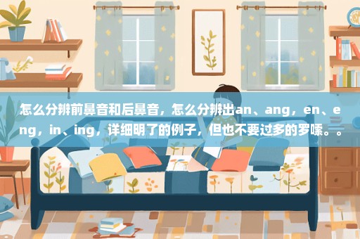 怎么分辨前鼻音和后鼻音，怎么分辨出an、ang，en、eng，in、ing，详细明了的例子，但也不要过多的罗嗦。。