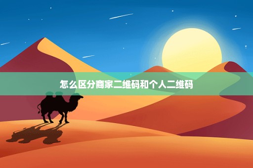 怎么区分商家二维码和个人二维码