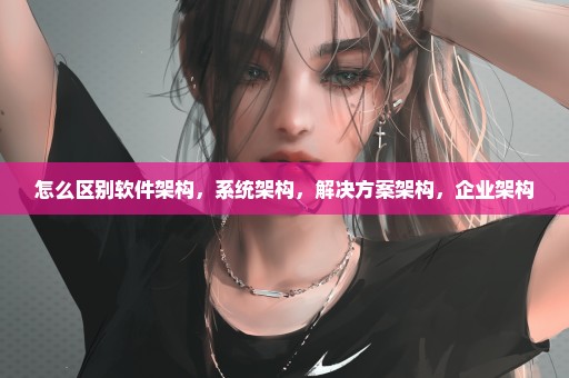 怎么区别软件架构，系统架构，解决方案架构，企业架构