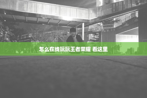 怎么在线玩玩王者荣耀 看这里