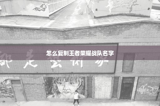 怎么复制王者荣耀战队名字