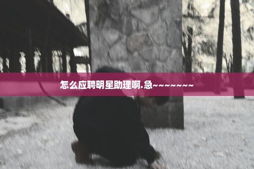 怎么应聘明星助理啊.急~~~~~~~