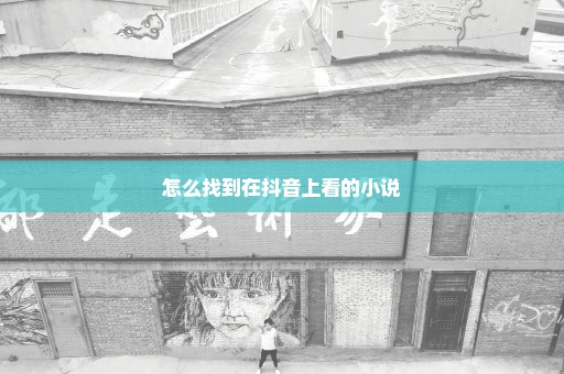 怎么找到在抖音上看的小说