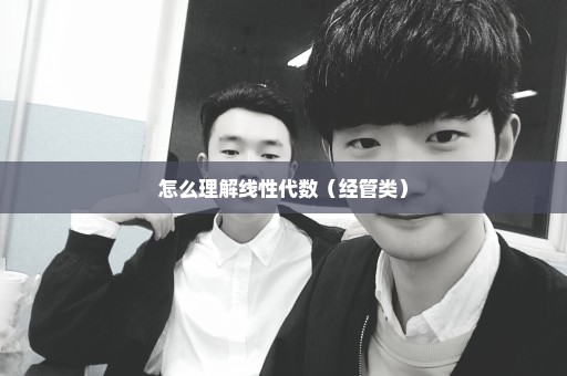 怎么理解线性代数（经管类）