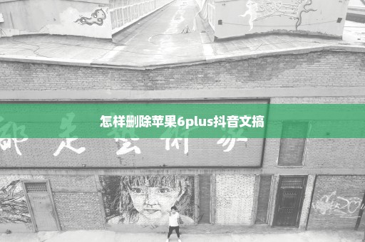 怎样删除苹果6plus抖音文搞