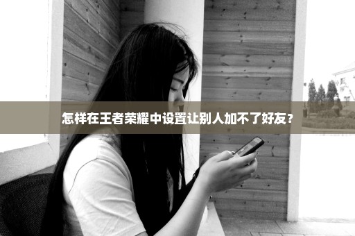 怎样在王者荣耀中设置让别人加不了好友？