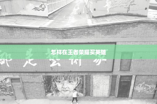 怎样在王者荣耀买英雄