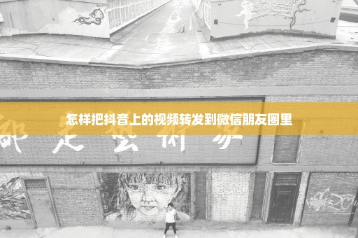 怎样把抖音上的视频转发到微信朋友圈里
