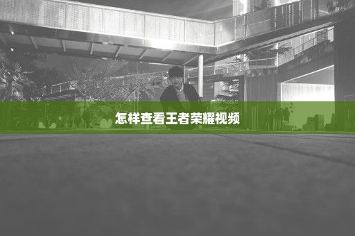 怎样查看王者荣耀视频