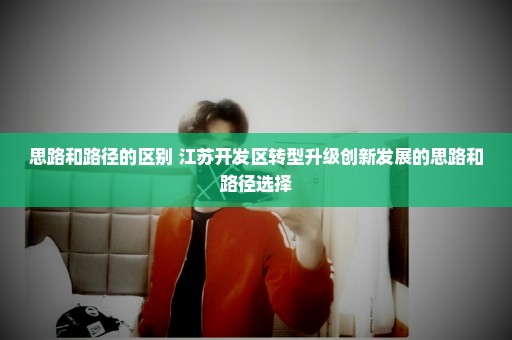 思路和路径的区别 江苏开发区转型升级创新发展的思路和路径选择