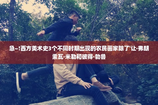 急~!西方美术史3个不同时期出现的农民画家除了'让·弗朗索瓦·米勒和彼得·勃鲁