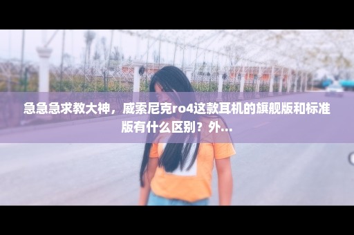 急急急求教大神，威索尼克ro4这款耳机的旗舰版和标准版有什么区别？外...
