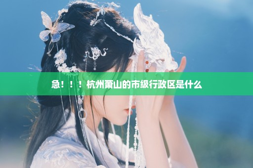 急！！！杭州萧山的市级行政区是什么
