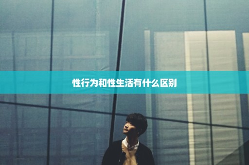 性行为和性生活有什么区别