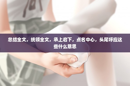 总结全文，统领全文，承上启下，点名中心，头尾呼应这些什么意思