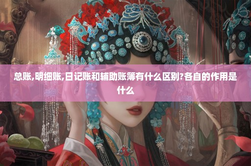 总账,明细账,日记账和辅助账簿有什么区别?各自的作用是什么