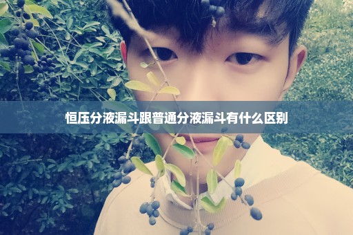 恒压分液漏斗跟普通分液漏斗有什么区别