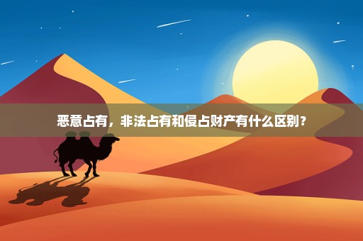 恶意占有，非法占有和侵占财产有什么区别？