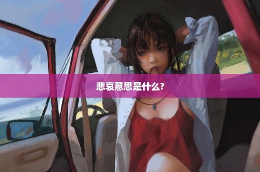 悲哀意思是什么?