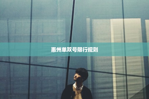 惠州单双号限行规则