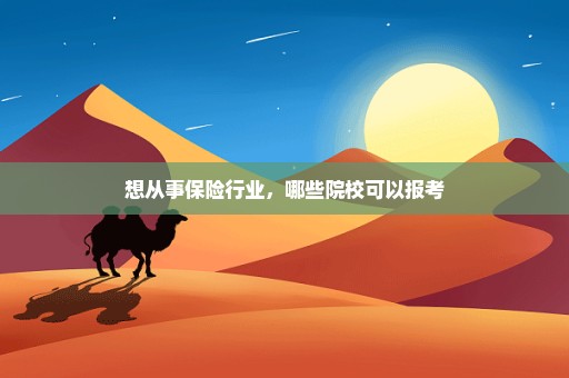 想从事保险行业，哪些院校可以报考