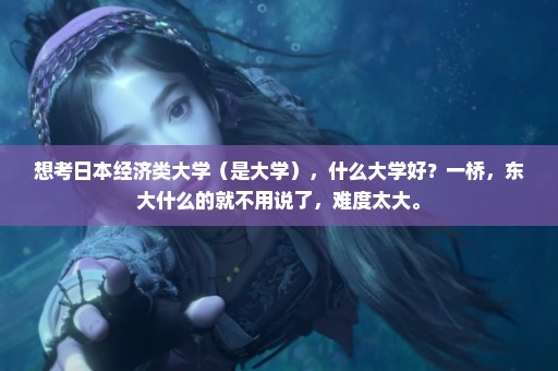 想考日本经济类大学（是大学），什么大学好？一桥，东大什么的就不用说了，难度太大。