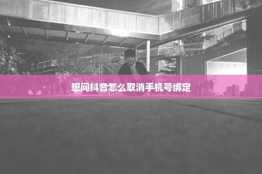 想问抖音怎么取消手机号绑定