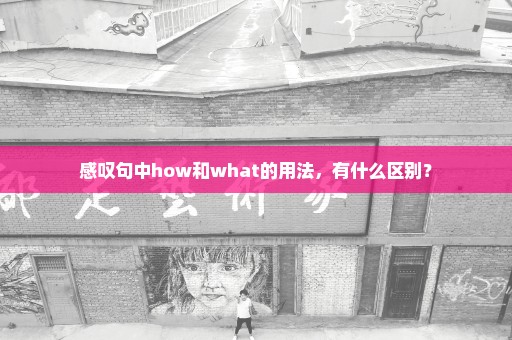 感叹句中how和what的用法，有什么区别？