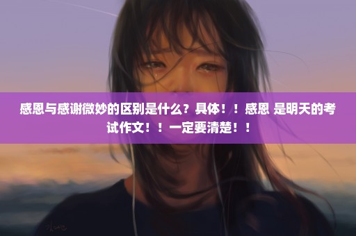 感恩与感谢微妙的区别是什么？具体！！感恩 是明天的考试作文！！一定要清楚！！