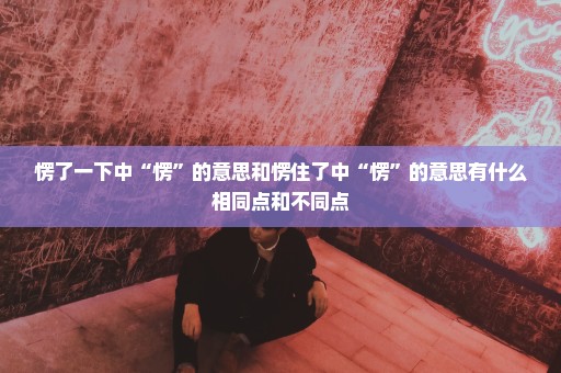 愣了一下中“愣”的意思和愣住了中“愣”的意思有什么相同点和不同点