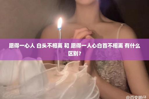 愿得一心人 白头不相离 和 愿得一人心白首不相离 有什么区别？