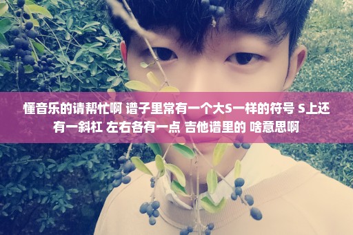 懂音乐的请帮忙啊 谱子里常有一个大S一样的符号 S上还有一斜杠 左右各有一点 吉他谱里的 啥意思啊