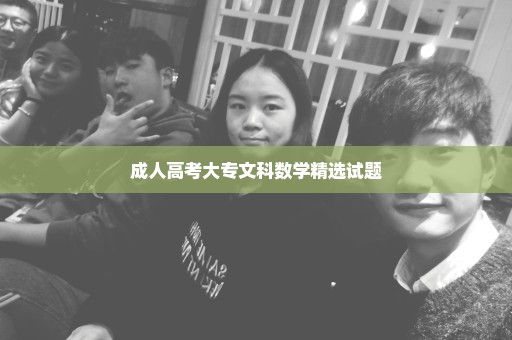 成人高考大专文科数学精选试题