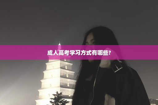 成人高考学习方式有哪些?