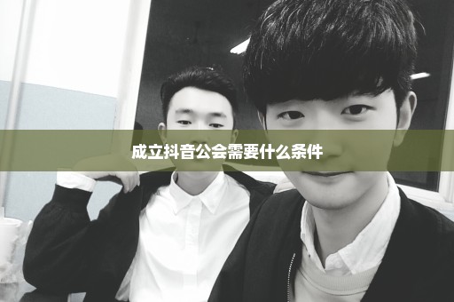 成立抖音公会需要什么条件
