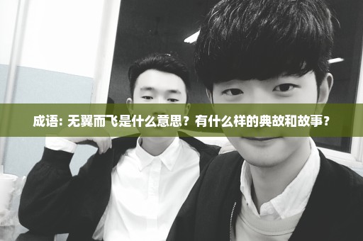 成语: 无翼而飞是什么意思？有什么样的典故和故事？